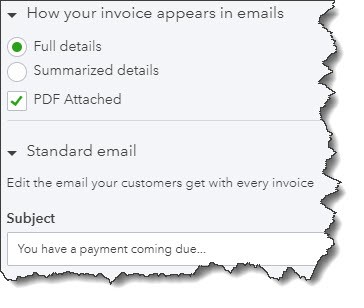 You have control over the messages that go out with your invoices.